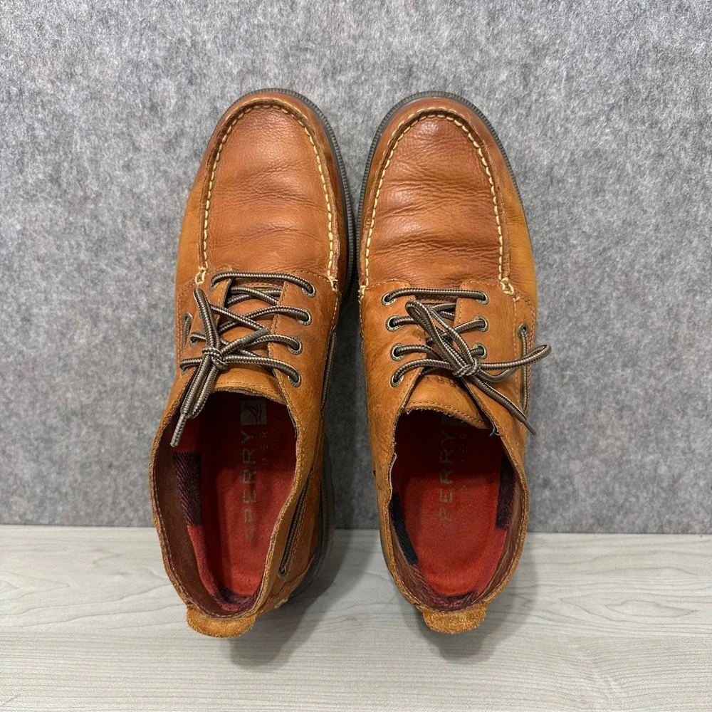 Sperry Lug Chukka Boot Mens 12 Brown Leather Waterproof Authentic Original